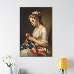 250th Anniversary Gift Betsy Ross, American Flag, 4th of July Poster