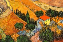 Vincent van Gogh Landscape with House and Ploughman Poster 24×36 inch