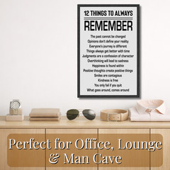 12 Things to Always Remember Inspirational Quotes Poster Print Unframed 11×17