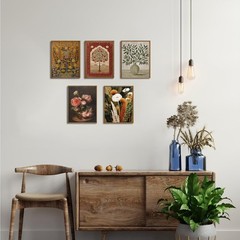 Persian Tree of Life Wall Art Bohemian Home Decor Canvas Print 8x10in