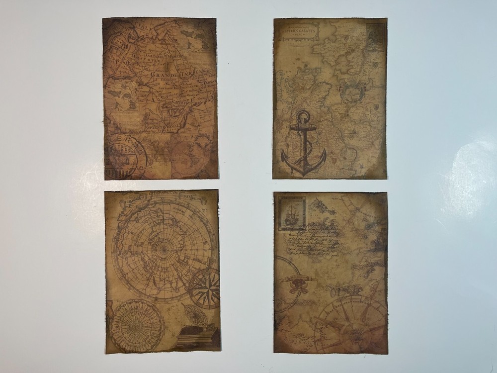 Pirate Treasure Map Aged Reproduction Print – 2 Maps