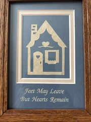 Ark Minneapolis Framed 6×8 Paper Cut Art “Feet May Leave but Hearts Remain”