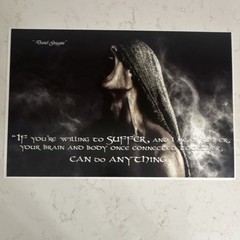 12 x 18 Card Stock David Goggins Motivational Quote Horizontal Black Gray