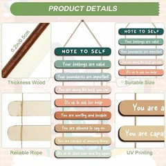 Inspirational Mental Health Wall Decor – Wooden Affirmations for Home Therapy