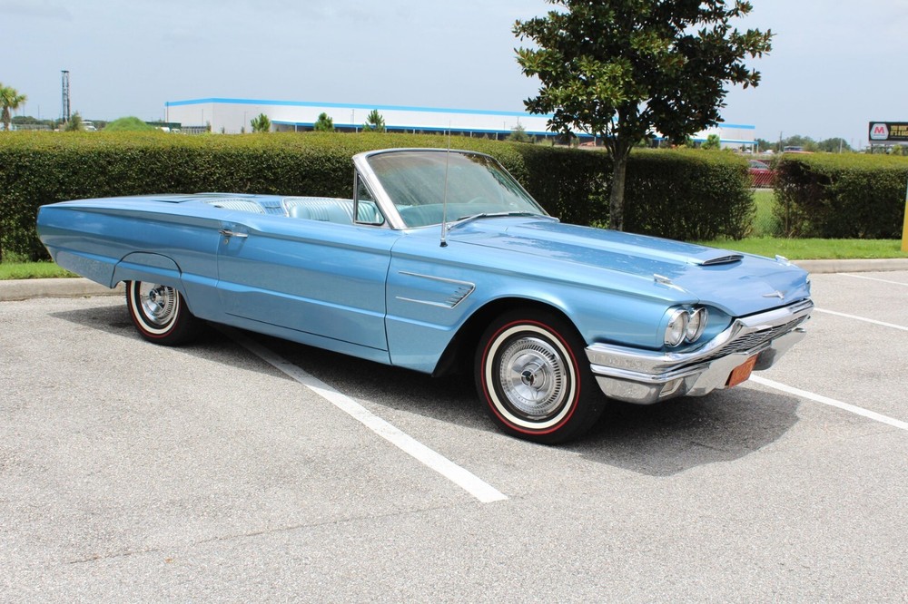 1965 Ford Thunderbird blue vert | 24×36 inch POSTER | vintage classic car