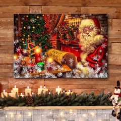 32″x48″ – Canvas Print Wall Art – Merry Christmas Santa Claus Home Decor