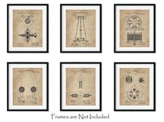 Science Wall Art 6 Nikola Tesla Patent Prints 8″x10″ Physics Engineering Gifts