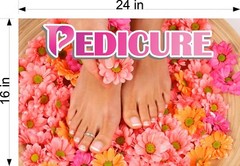 Pedicure 17 Perforated Mesh See-Through Window Vinyl Nail Salon ad Horizontal