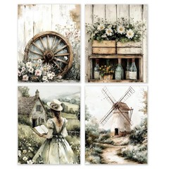 Farmhouse Wall Art Prints French Country Cottage Decor Wildflower 8x10in
