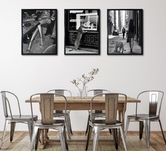 3Pcs Funky Girl Leopard Canvas Wall Art 16L»x12W»-Unframed, Black Cheetah