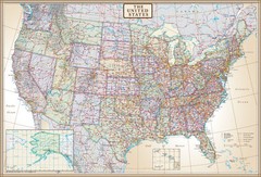 Swiftmaps United States Map US, USA Wall Map Poster Mural «Executive Edition»