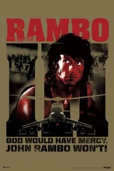Rambo III 3 God Would Have Mercy John Rambo Wont Art Print Poster 24×36
