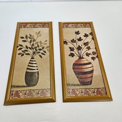 Indianara Set of 2 Beautiful Flower vases Framed Art decor wall decor