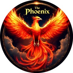 Tin Metal Sign Phoenix Wall Art Decor Majestic Fiery Bird with Flames 8×8