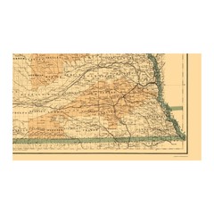 Railroad Map – Burlington and Missouri River Railroad – Colton 1876 – Vintage