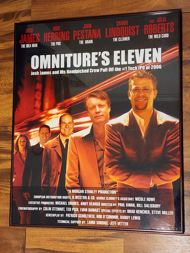 Rare Omniture’s Eleven ( Ocean’s 11 Parody ) 2006 IPO Commemorative Poster