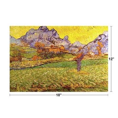 Vincent Van Gogh A Meadow In The Mountains Post Impressionist Poster 12×18