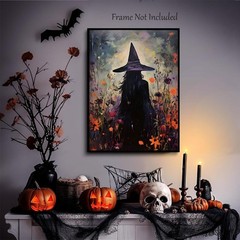 Halloween Vintage Witchy Wall Art Prints Creepy Gothic Dark Moody Pictures De…