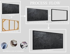 Black Abstract Wall Art Canvas Large Modern Living Room Bedroom Office Decor