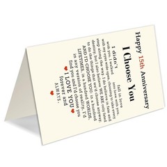 15th Anniversary Card for Husband Wife 15 Year Wedding Anniversary Gift