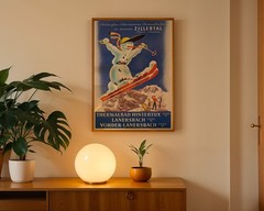Austria – Zillertal thermalbad hintertux lanersbach – 1955 Retro Travel Poster