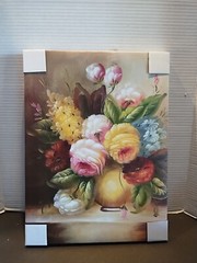 Flowers Pictures Decor Wall Art – Colorful Floral 12″x15.75″ Flowers in A Vase