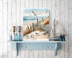 11×14 Beach Dunes Coastal Canvas Print Wall Art