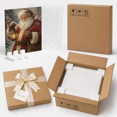 Vintage Santa Claus Canvas Wall Art Christmas Holiday Decor Rustic Santa Print