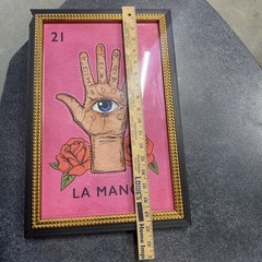 LA Mano Wall Art Sapna Shah 12”x18” Lotería Card Palm Reading Tarot Art-Damaged!