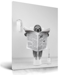 UPWOIGH Bathroom Wall Art,12x16in Black and White Sloth Wood Wall Decor,Anima…