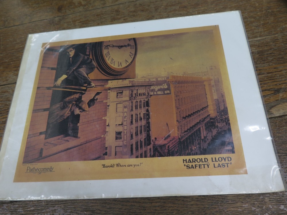 Serigraph Safety Last Harold Lloyd Movie Cinema Film Poster Art 9″ X 7″ Picture