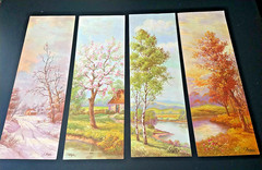 Four Seasons pictures set of 4 Winter Spring Summer Fall Vintage D Regan USA