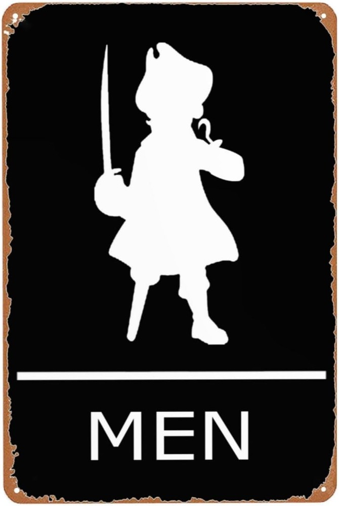 in Metal Sign Pirate Bathroom Poster Mermaid Nautical Wall Art 8X12