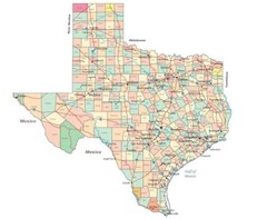 TEXAS STATE COUNTY MAP GLOSSY POSTER PICTURE PHOTO BANNER road city dallas 3425