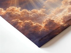 Wall Art Sun Rays Through Clouds Heavenly Sky Modern Aesthetic Gallery Print