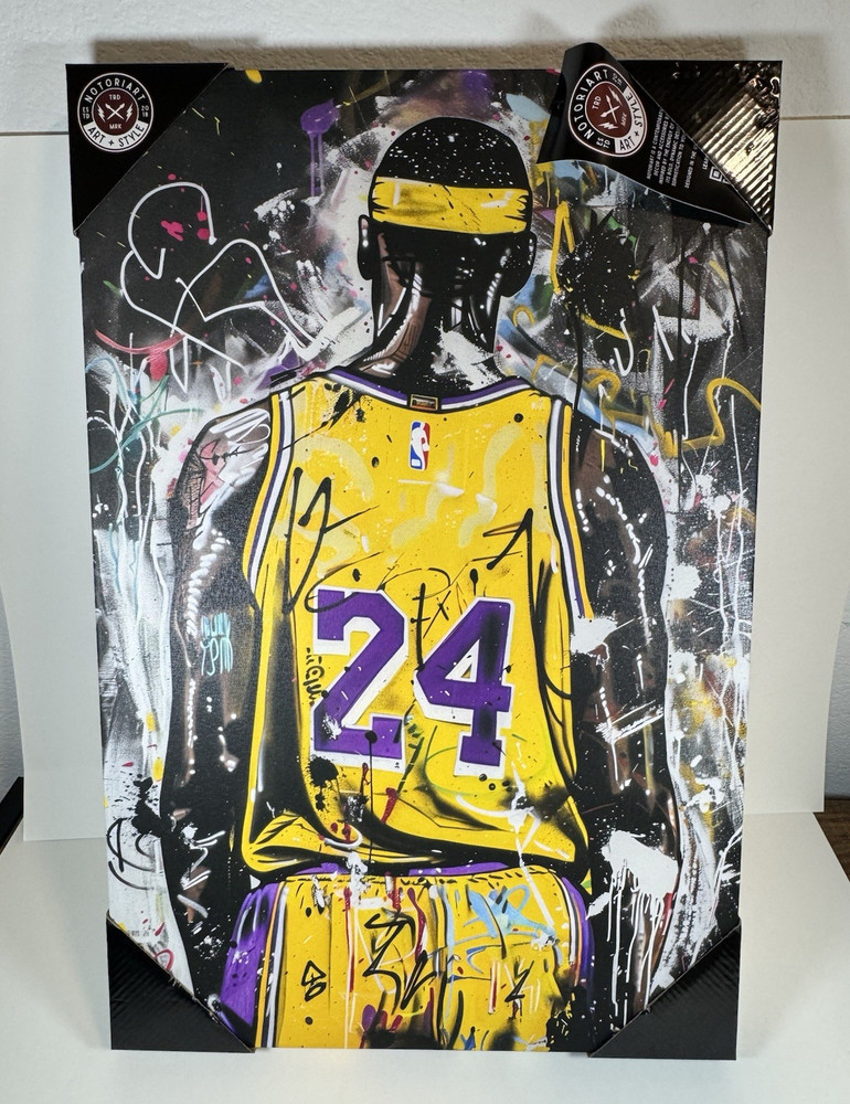 Kobe Notoriart Graffiti Basketball Canvas Print, Ready To Hang, Vertical Art