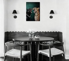 Funny Cheetah Canvas Wall Art Emerald Green Wall Decor Leopard aesthetics Pic…