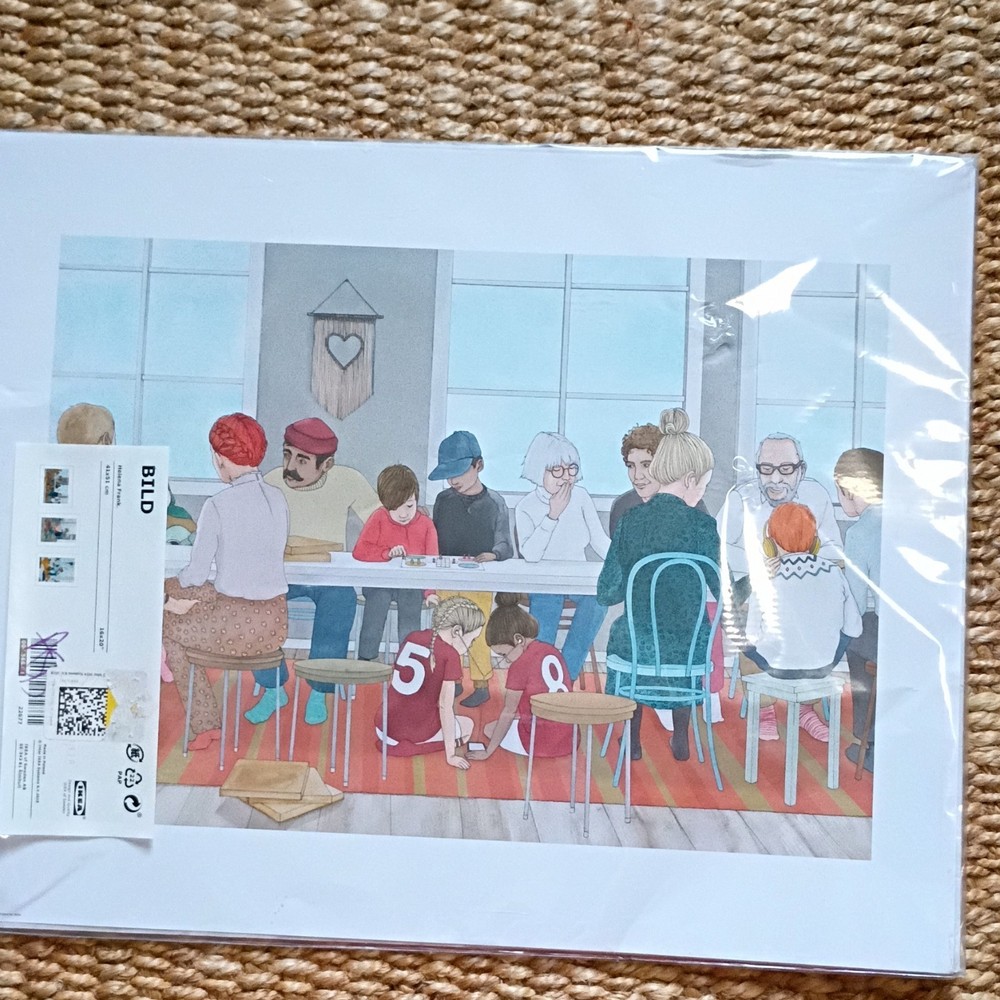 IKEA BILD Helena Frank Family People Art Print 16×20 Horizontal Multicolor