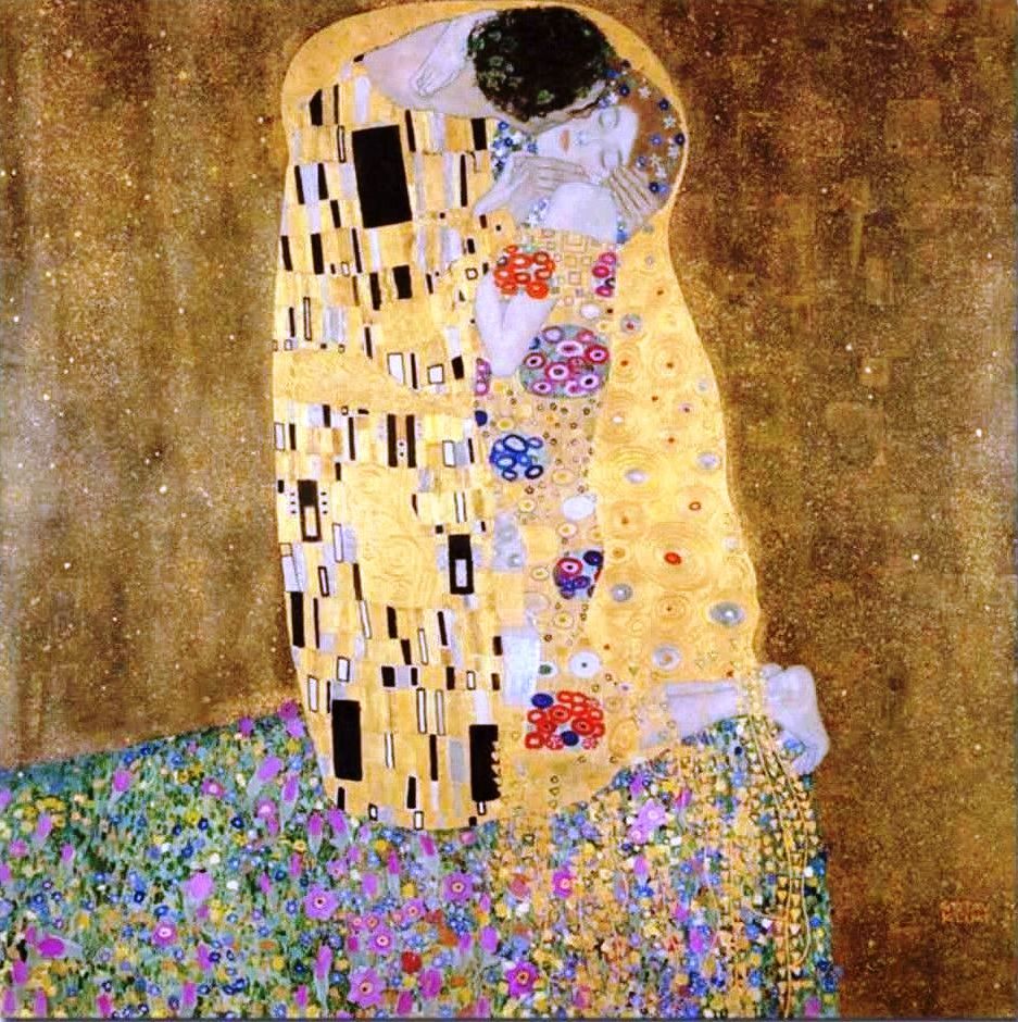 Gustav Klimt The Kiss Wall Art 17 x 17 in. Home Decor Print Picture