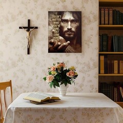 Inspirational Jesus Canvas Art: «Just Come Home» Quote, Christian Home Decor