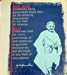 Gandhi Peace Nonviolence Poster Quote Vintage India READ Print Politics Artsy