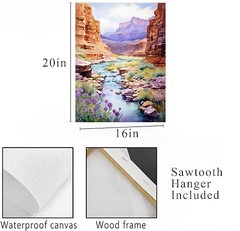 16×20 Desert Canyon Canvas Print Wall Art