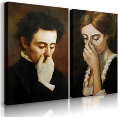 Funny Bathroom Wall Art Set of 2 – Retro Canvas Prints 8x10in Humor Decor