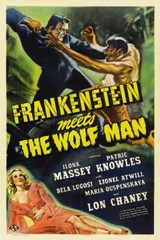 Frankenstein Meets The Wolf Lon Chaney Horror movie poster reprint 18×12 in