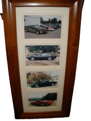Framed Sports Cars Picture Photographs 11.5″ x 23.5″ Wall Hanging EUC