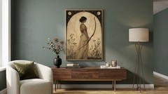 Goddess Artemis Poster Greek Mythology Art Nouveau Diana Archery Huntress Decor