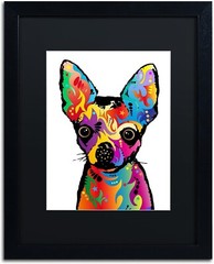 Chihuahua Dog White by Michael Tompsett, Matte, Black Frame 16×20-Inch, 11×14