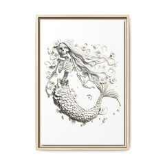 Gothic Mermaid Printable Art Skeleton Siren PDF Wall Decor Download #2