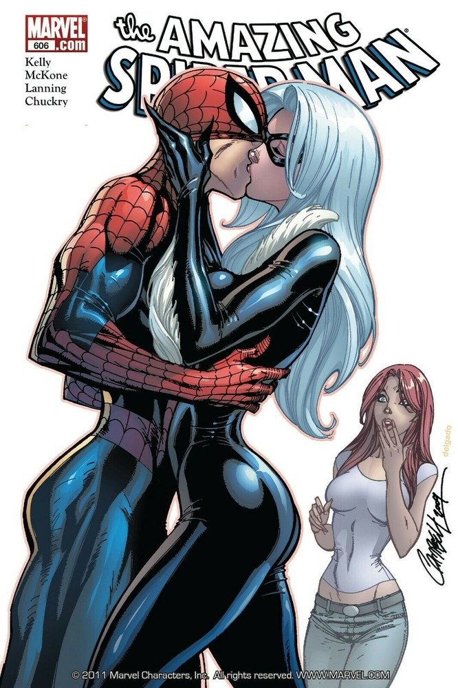Spider-Man Blackcat Kiss Comic Book Cover Poster (20×30) inches