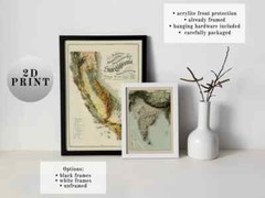 China Map, China 2D Relief Map, China Vintage Map – 2D Flat